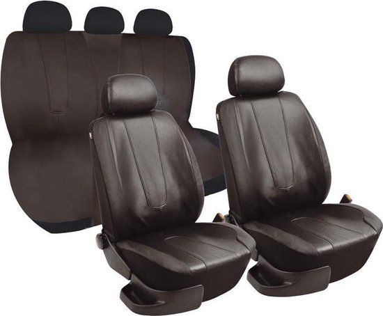 Simoni Racing Stoelhoezenset Type B - Zwart Kunstleder - 11-delig