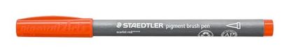 STAEDTLER Brush pen pigment arts, scharlakenrood, gepigmenteerde premium tekeninkt, penseelpunt voor variabele lijnbreedte, waterbestendig, sneldrogend, 10 penseelpennen in kartonnen etui, 371-24