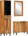 vidaXL Badkamerkast set met plank, 3 stuks, bruin, acacia hout, massief