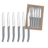 Lou Laguiole SKY Steakmessenset, roestvrij staal, lemmetlengte 23,2 cm, 6-delig, grijs