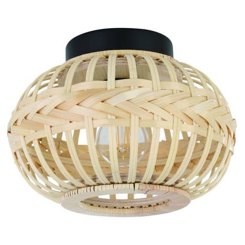 EGLO Towcester Plafonnière - E27 - Zwart/Lichtbruin
