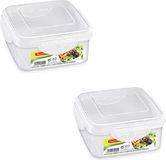 PLASTICFORTE Vershoudbakje vriezer / magnetron - 10x stuks - 600 ml - kunststof