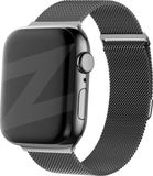 Bandz Milanese loop band geschikt voor Apple Watch 1/2/3/4/5/6/8/9/SE - Maat: 38/40/41/42mm - Zwart