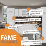 Vicco Keukeneiland Fame-Line 90 cm GrijsBeige