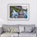 Affiche - Paysage Pont En Bois - 50x70 Cm - Bordure Noire