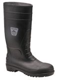 Portwest FW94 Klassieke Werkkleding Veiligheidslaars Waterdicht Antislip | Zwart, 41, S4 EN ISO 20345, EN 13832-3, CE gecertificeerd, PVC/Nitril, Benzine en Olie Bestendige Loopzool, Stalen Neus, Bouw