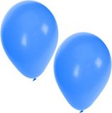Bellatio Decorations ballonnen - 75 stuks - blauw - 27 cm - verjaardag