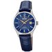 Festina Swiss Made Dameshorloge Analoog van Leer Blauw | Quartzwerk, Zeer Sterk Saffierglas, Waterdicht 10 ATM en Kalender F20009/3