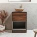 Hudson Reed Hoxton meuble vasque 60cm chêne foncé avec vasque à poser ovale beige (sable)