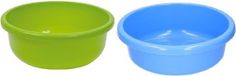 Merkloos 2x bac à vaisselle en plastique Bleu et Vert - 9 Litres