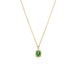 Lucardi - Dames Stalen goldplated ketting vintage vierkant groen