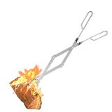 26 Bol 26 inch open haard tang roestvrij staal, vuurplaats gereedschap, vuurplaats accessoires gereedschap voor outdoor indoor camping barbecue zilver