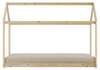 Merkloos Houten kinderbed in de vorm van een huis, zonder matras, afmetingen 90x200 cm