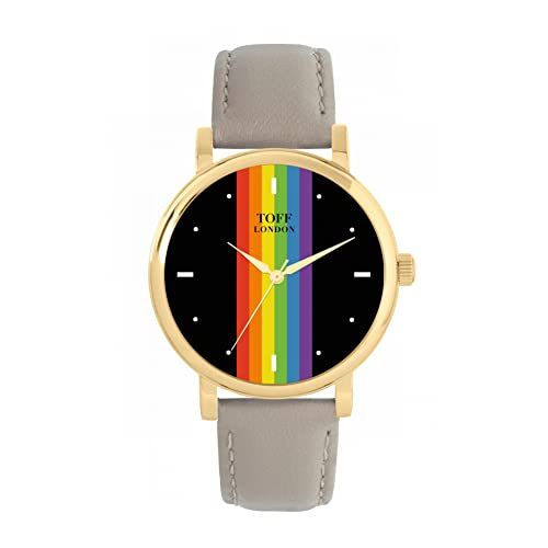 Toff London Pride Lineaire Zwarte Wapenstokken Horloge