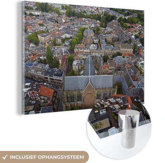 MuchoWow® Glass Painting 150x100 cm - Acrylic Glass Painting - Utrecht - Air - Afternoon - Photo on Glass - Paintings