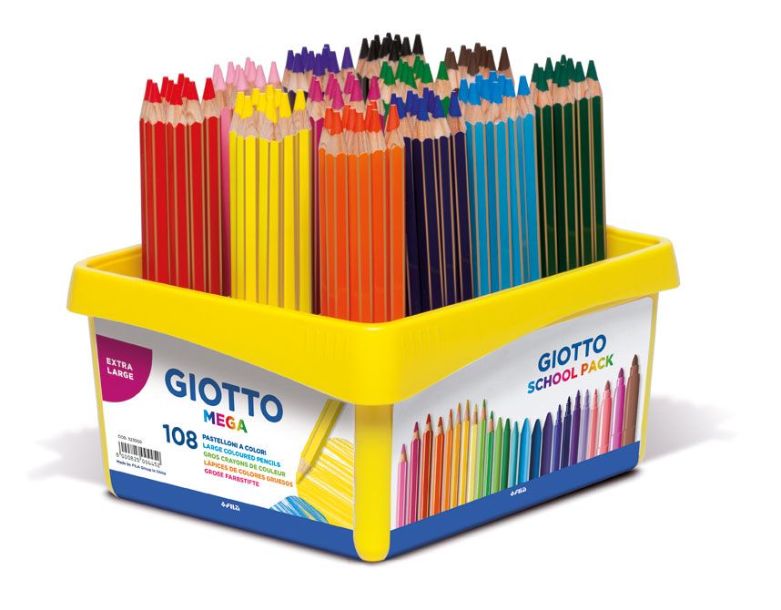 Giottos Mega Kleurpotloden - 108 stuks - Meerkleurig