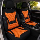 Bremer Sitzbezüge Autostoelhoezen voor Audi SQ5 BJ 2008-17 – Stoelhoezen voor bestuurder en passagier in Zwart/Oranje