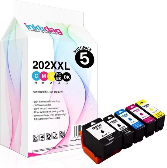 inktdag huismerk inktcartridge voor Epson 202 XL Multipack 5 Pack