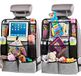 Helteko Autostoel organizer, autostoelbeschermer, met tablethouder met touchscreen, achterbank organizer voor kinderen, reisaccessoires, trapmat met 9 opbergvakken, 2 stuks, grijs