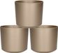 Prosperplast Plantenpot/bloempot Babylon - 3x - kunststof - buiten/binnen - titanium grijs - D12 x H12 cm