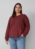 s.Oliver Sweatshirt décontracté avec ourlet roulé bordeaux femme