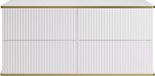 Vente-unique Hangmeubel met ribbels voor onder wastafel met goudkleurige rand - 120 cm - KELIZA