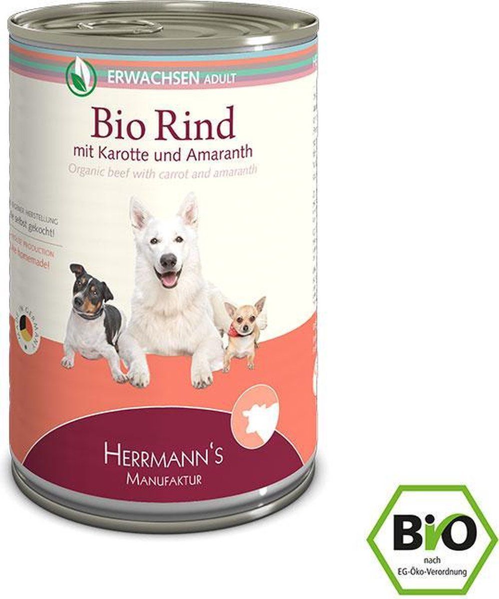 Herrmans Bio Adult Beef With Carrot 400 gr. - 16x