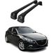 Omac Barres de toit compatibles avec Mazda3 Mk3 2014-2018 – 2 barres – antivol inclus – Aluminium noir