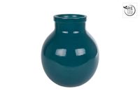 Coppens Aran Vaas Aran glossy staalblauw glas 21x21x25cm