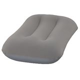 Bestway Opblaasbaar reiskussen - grijs - 38 x 24 cm - camping/vakantie/vliegtuig reis kussens