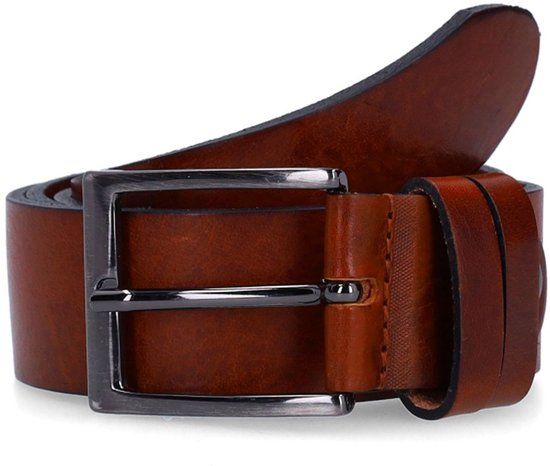 Manfield Heren Cognac Leren Riem Maat 105