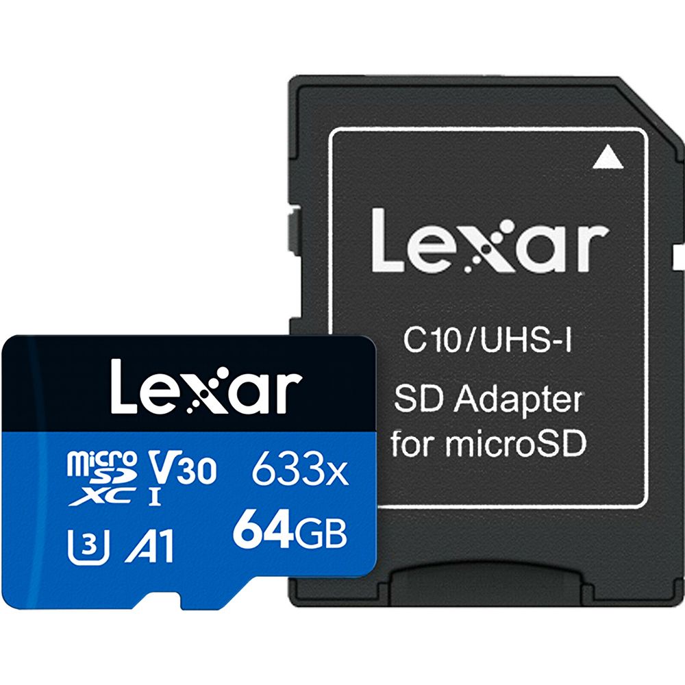 Lexar MicroSD Blue Series UHS-I 633X 64GB V10 - 0843367128891
