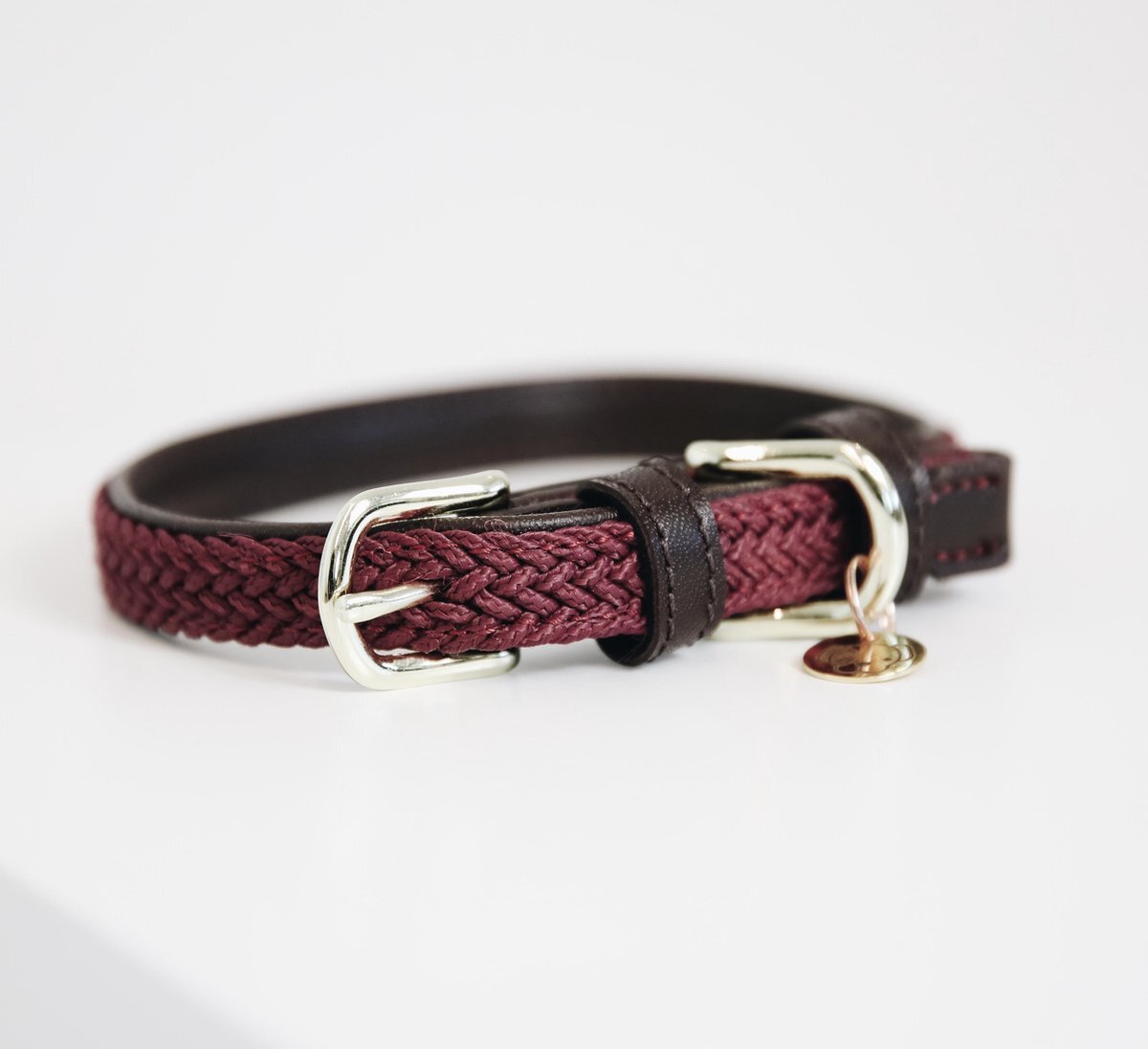 Kentucky Hondenhalsband Gevlochten Nylon - Bordeaux M bordeaux