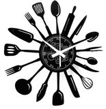 Instant Karma Clocks Wandklok Vintage Handgemaakt Platenontwerp Decoratie Lepel Bestek Keuken Huis
