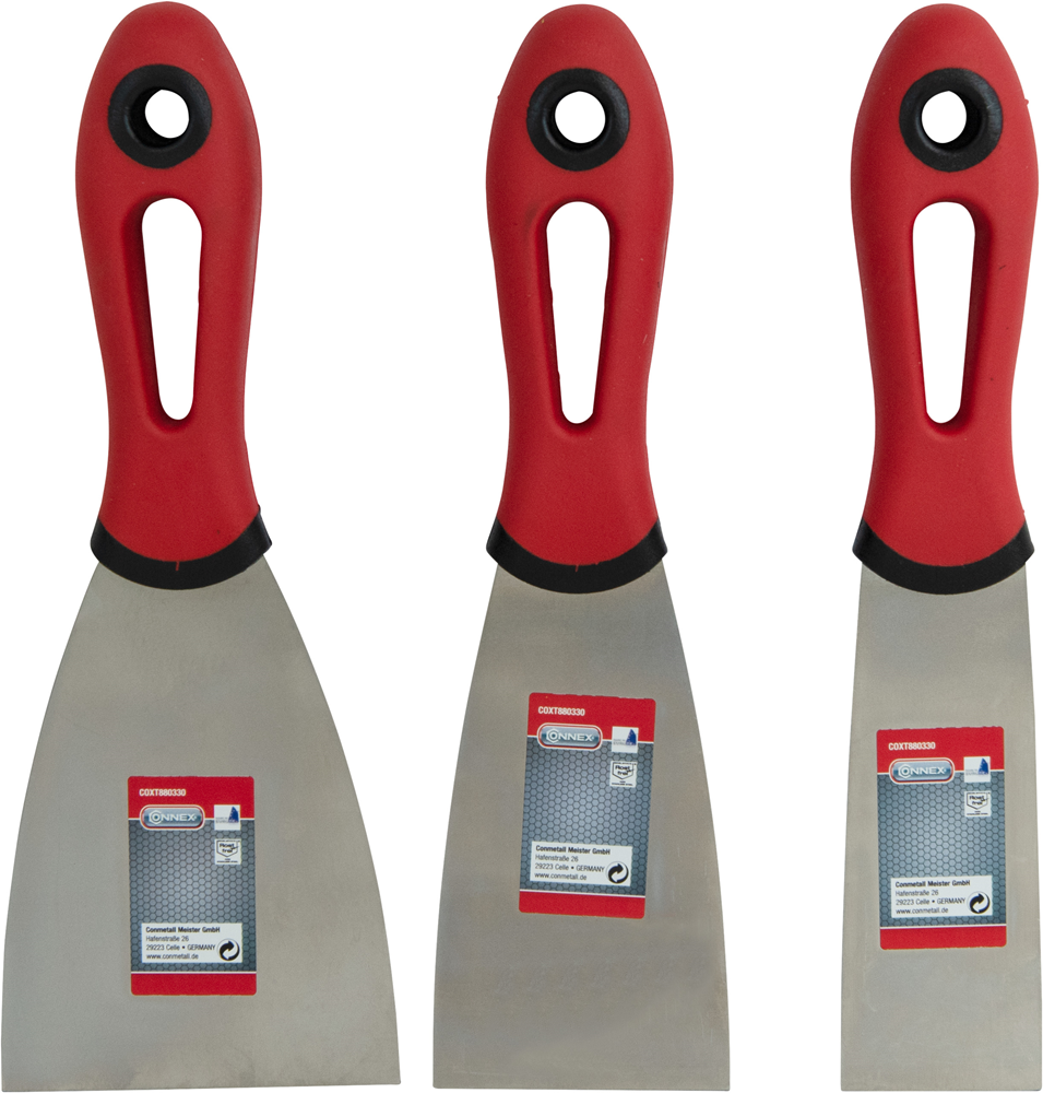 CONNEX Set Plamuurmessen 40/60/80Mm Rvs