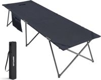 TRVLMORE Veldbed Opvouwbaar - 120 kg Draagvermogen - Campingbed Incl. draagtas - Stretcher 1 Persoons - Stalen Frame - Grijs
