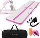 ECD Germany Opblaasbare turnmat 4m, roze, 10 cm dik, yogamat fitnessmat pilatesmat incl. draagtas & elektrische luchtpomp