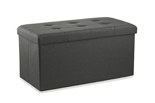 Galileo Casa Bank met opbergdoos - Zwart - 76 x 37,5 x 38 cm