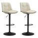 VASAGLE Barkrukken Set van 2, in Hoogte Verstelbaar, Draaibaar | Keukenkrukken, Gewatteerde PU-bekleding, met Rugleuning en Voetensteun, Staal, Crème Wit, MONNI Collectie LJB095W101