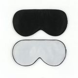 townssilk 2 x 100% zijden slaapmasker met verstelbare band, comfortabel en superzacht oogmasker, 1 x zwart en 1 x zilver