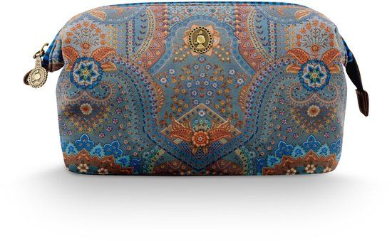 Pip Studio Cooper Make-up Tasje Dames - Toilettas - Jabali - Blauw - 22.5x9.5x15cm