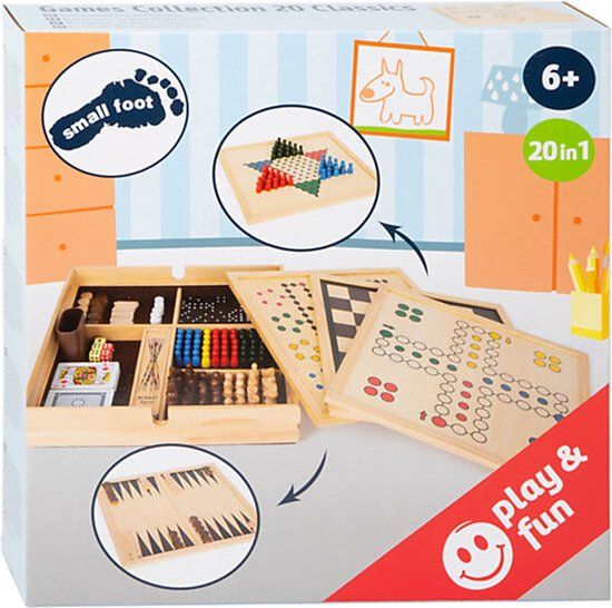 Small Foot - Houten Spellen Collectie, 20 Klassiekers - 6+ jaar
