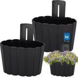 KOTARBAU® Bac à fleurs - Bac à fleurs pour balcon - Jardinière de balcon 20x14x13 cm 2 pièces - Jardinière en plastique - Anthracite