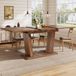 OKWISH Uitschuifbare Eettafel - Moderne Rechthoekige Tafel - Donkerbruin MDF Metaal - 120-160x80x76 Cm