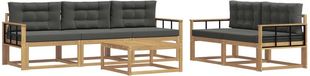 vidaXL Bank loungeset 5 places Acacia bois Blanc et anthracite