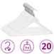 VidaXL 20-delige kledinghangerset anti-slip hardhout wit
