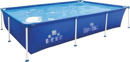Wehncke Stalen Frame Zwembad 258x179x66 cm - Blauw