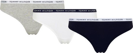 Tommy Hilfiger Dames 3-Pack String UW0UW028290TF - Grijs - Maat M