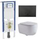 Geberit QeramiQ Dely Swirl Toiletset - 36.3x51.7cm - Geberit UP720 Duofix Sigma inbouwreservoir - rimless - diepspoel - slim zitting - metalen bedieningsplaat mat zwart - ronde knoppen - mat wit
