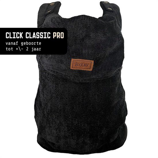 ByKay Click Carrier Pro - Smokey Black - Baby Carrier - Newborn to 2 Years - Up to 18 KG